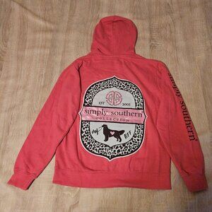 Simply Southern Womens Size S Pink Hoodie Sweathshirt My Bff Dog